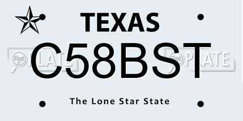 C58BST Texas License Plate
