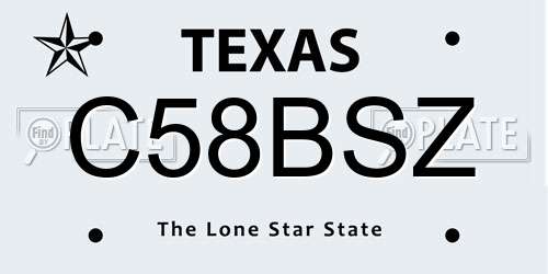 C58BSZ Texas License Plate