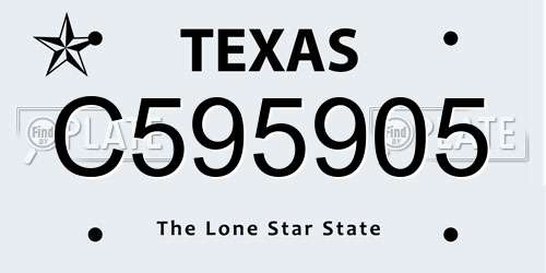 C595905 Texas License Plate