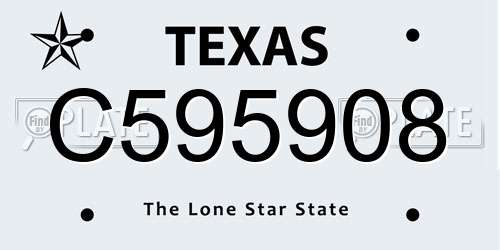 C595908 Texas License Plate