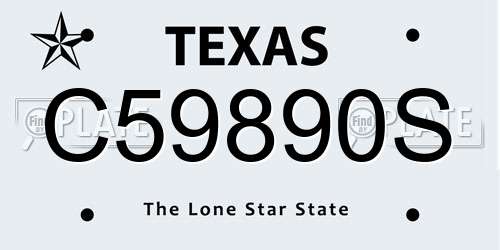 C59890S Texas License Plate