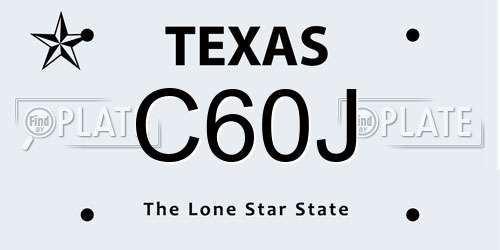 C60J Texas License Plate