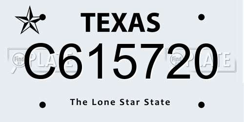 C615720 Texas License Plate
