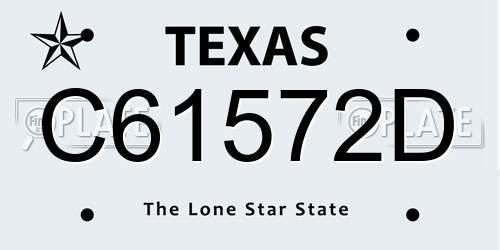 C61572D Texas License Plate