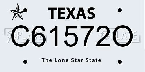 C61572O Texas License Plate
