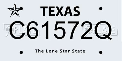 C61572Q Texas License Plate