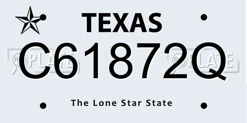 C61872Q Texas License Plate
