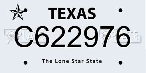 C622976 Texas License Plate