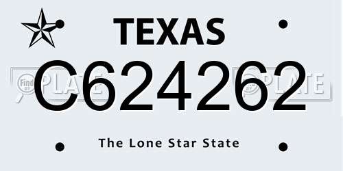 C624262 Texas License Plate