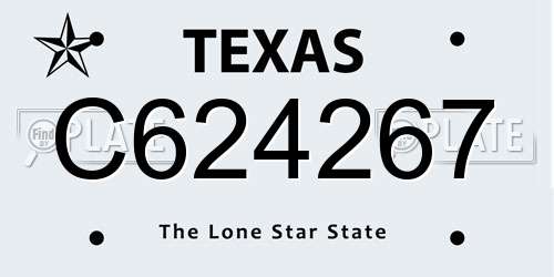 C624267 Texas License Plate