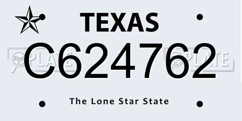 C624762 Texas License Plate