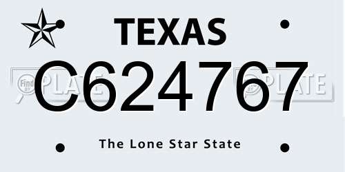C624767 Texas License Plate