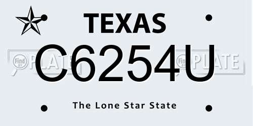 C6254U Texas License Plate