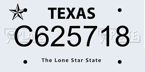 C625718 Texas License Plate