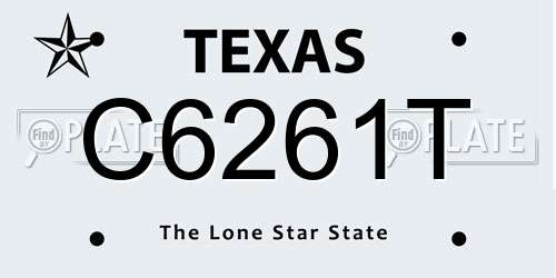 C6261T Texas License Plate