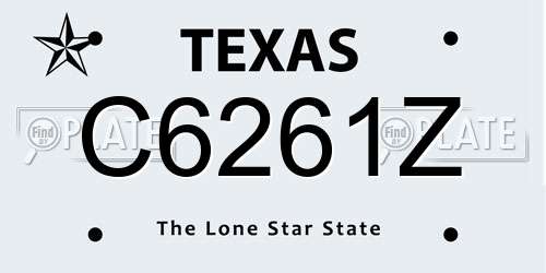 C6261Z Texas License Plate