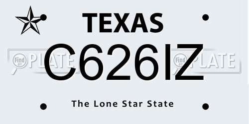 C626IZ Texas License Plate