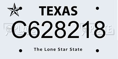 C628218 Texas License Plate