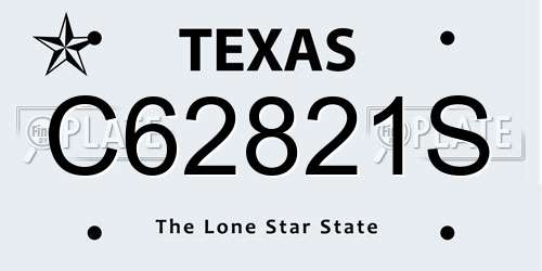 C62821S Texas License Plate