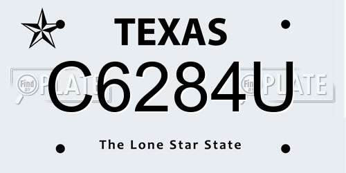 C6284U Texas License Plate