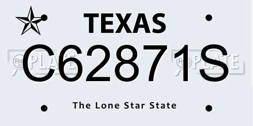 C62871S Texas License Plate