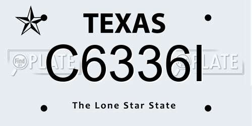 C6336I Texas License Plate