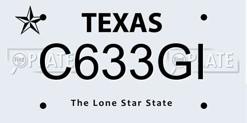 C633GI Texas License Plate