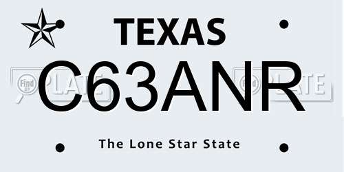 C63ANR Texas License Plate