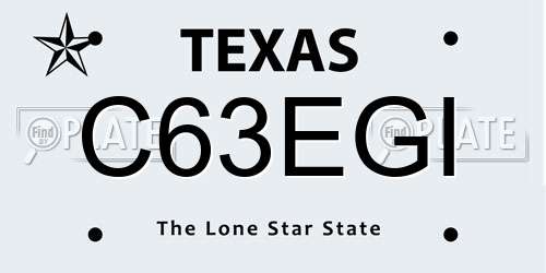 C63EGI Texas License Plate