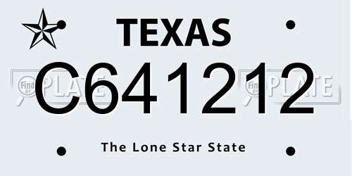 C641212 Texas License Plate