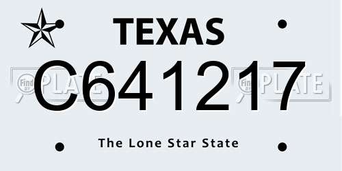 C641217 Texas License Plate