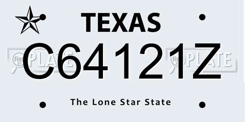 C64121Z Texas License Plate
