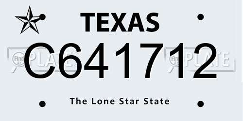 C641712 Texas License Plate