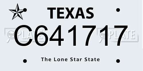 C641717 Texas License Plate