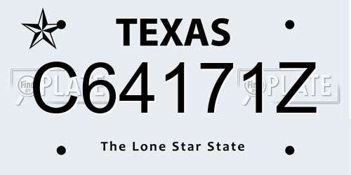 C64171Z Texas License Plate