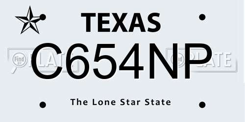 C654NP Texas License Plate