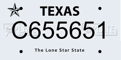 C655651 Texas License Plate