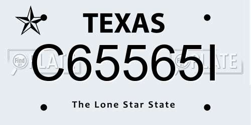 C65565I Texas License Plate