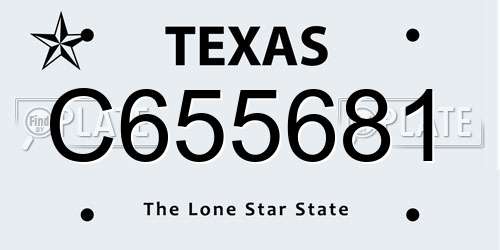 C655681 Texas License Plate