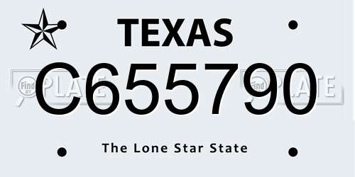 C655790 Texas License Plate