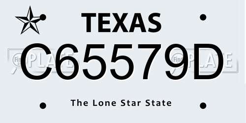 C65579D Texas License Plate