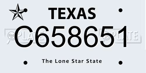 C658651 Texas License Plate