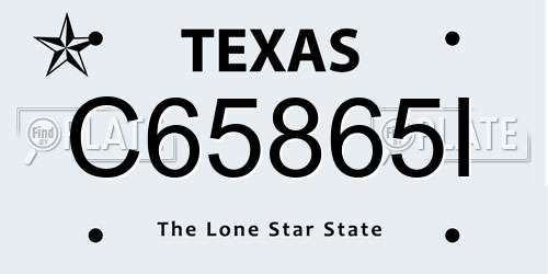 C65865I Texas License Plate