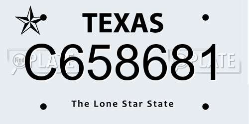 C658681 Texas License Plate