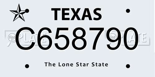 C658790 Texas License Plate