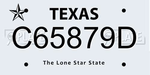 C65879D Texas License Plate