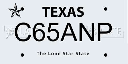 C65ANP Texas License Plate