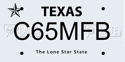 C65MFB Texas License Plate
