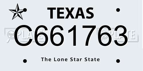 C661763 Texas License Plate