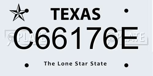 C66176E Texas License Plate